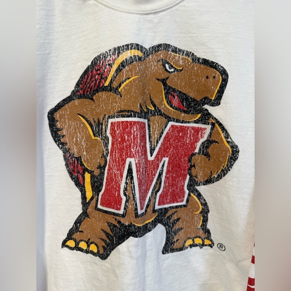 Game Day Couture Women’s White Maryland Terrapins Glitter Logo Long Sleeve Shirt - Picture 2 of 7
